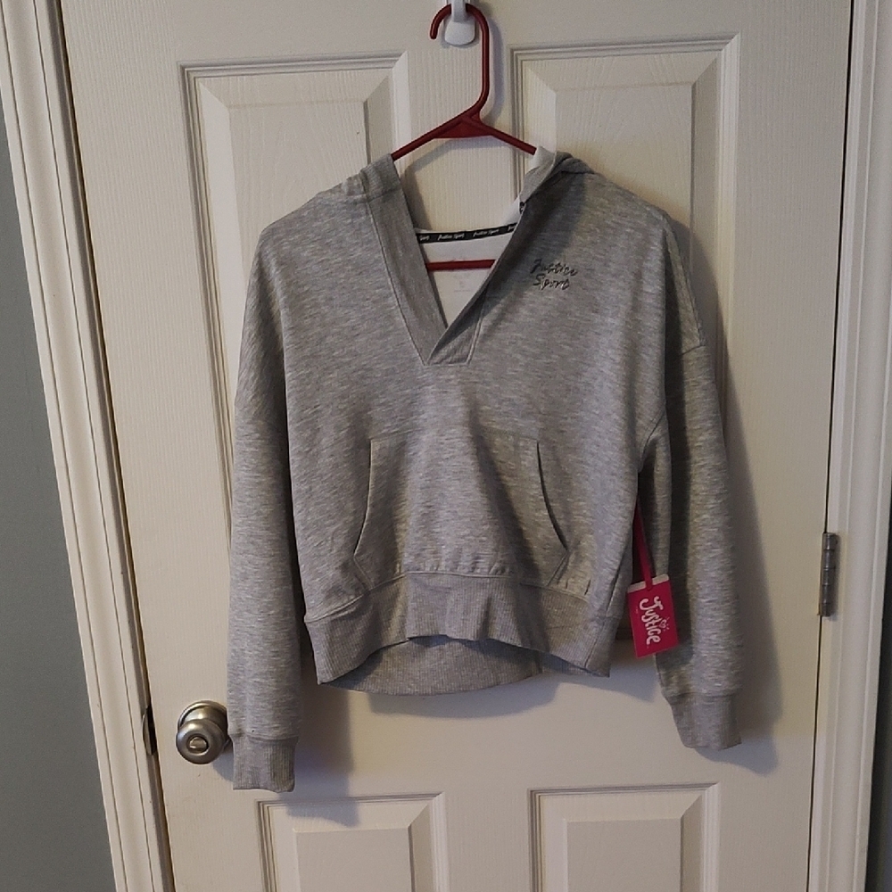 JUSTICE Girl Gray Hoodie with Logo